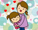 Dibujo Abrazo con mamá pintado por Miri2