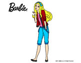 Dibujo Barbie con look casual pintado por demanuelit