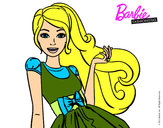 Dibujo Barbie con su vestido con lazo pintado por demanuelit