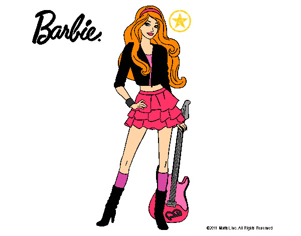Dibujo Barbie rockera pintado por mundi89