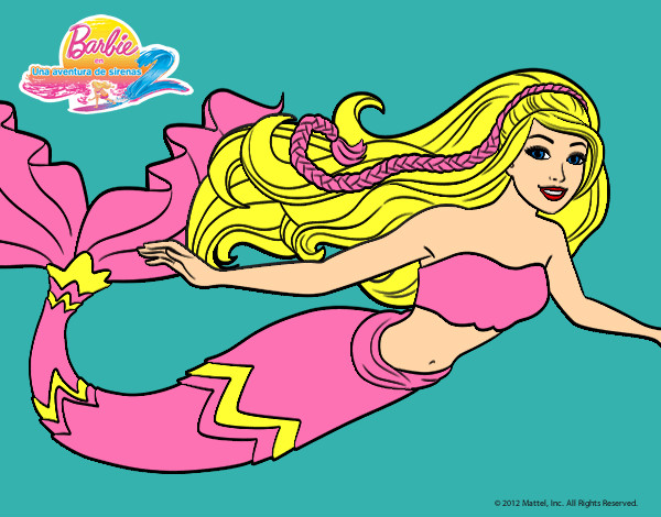 Dibujo Barbie sirena pintado por valentinaz