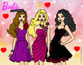 Dibujo Barbie y sus amigas vestidas de fiesta pintado por nerea9