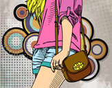 Dibujo Chica con bolso pintado por erzza