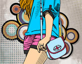 Dibujo Chica con bolso pintado por irene001