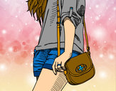 Dibujo Chica con bolso pintado por yessi_leo