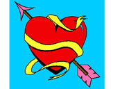 Dibujo Corazón con flecha pintado por karimeee