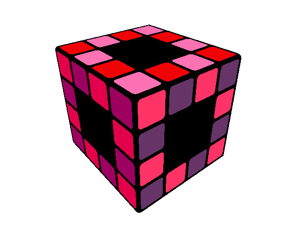 Dibujo Cubo de Rubik pintado por camigris