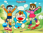 Dibujo Doraemon y amigos pintado por Miri2