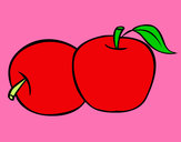 Dibujo Dos manzanas pintado por Floo