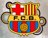 Dibujo Escudo del F.C. Barcelona pintado por lobo-turro