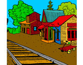 Dibujo Estación de tren pintado por CORITA2