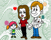 Dibujo Familia feliz pintado por mundi89