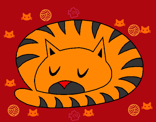 Dibujo Gato durmiendo pintado por kittykatty