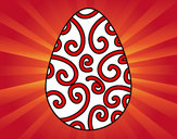 Dibujo Huevo decorado pintado por volea