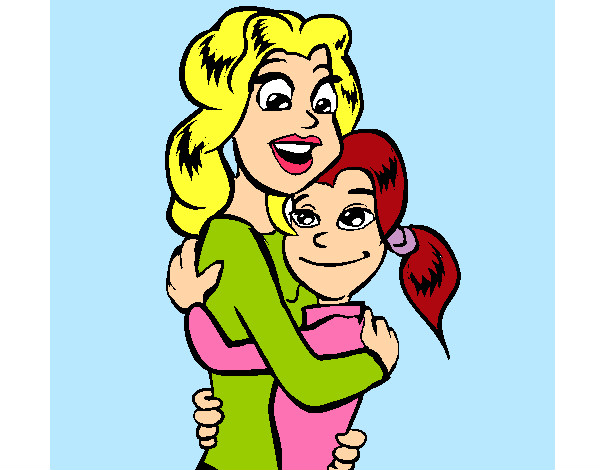 Dibujo Madre e hija abrazadas pintado por CamilaF