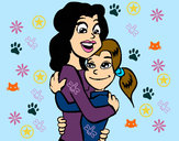 Dibujo Madre e hija abrazadas pintado por nicolle16