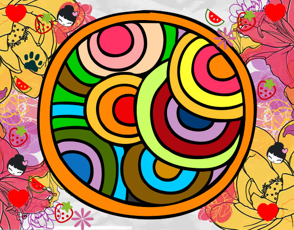 Dibujo Mandala circular pintado por Camomila