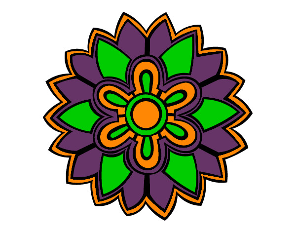 Dibujo Mándala con forma de flor weiss pintado por GUIA