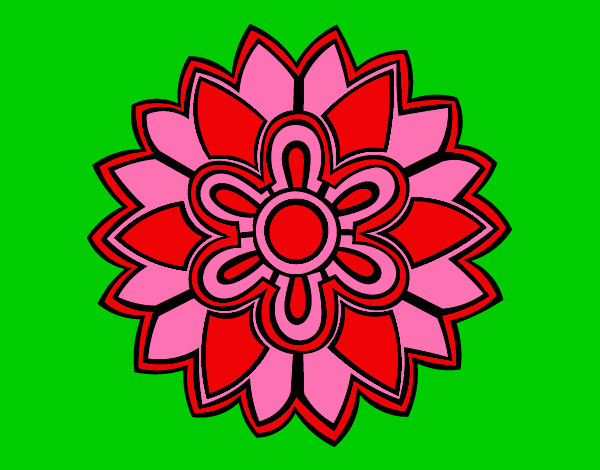 Dibujo Mándala con forma de flor weiss pintado por latatita