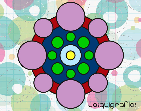 Dibujo Mandala con redondas pintado por latatita