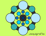 Dibujo Mandala con redondas pintado por yanu