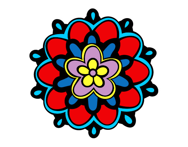 Dibujo Mándala con una flor pintado por latatita