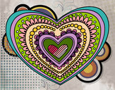 Dibujo Mandala corazón pintado por GUIA