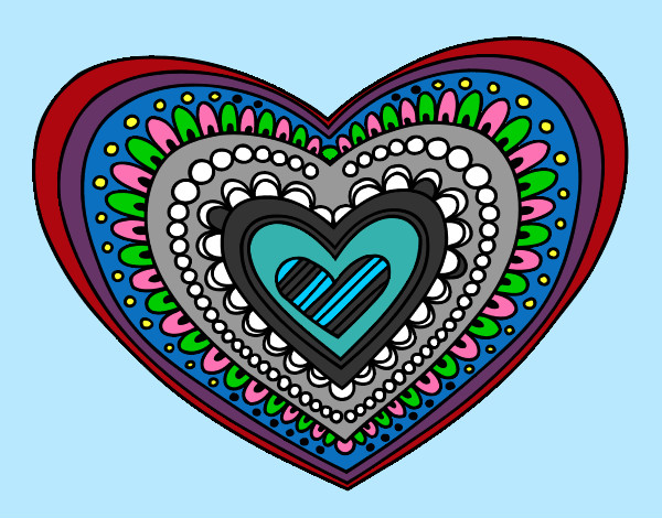 Dibujo Mandala corazón pintado por nicolle16
