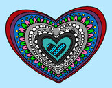 Dibujo Mandala corazón pintado por nicolle16