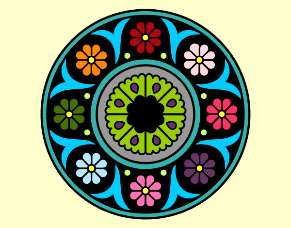 Dibujo Mandala flor pintado por ione