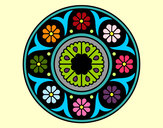 Dibujo Mandala flor pintado por ione