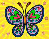 Dibujo Mandala mariposa pintado por antotasia