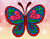 Dibujo Mandala mariposa pintado por miku2