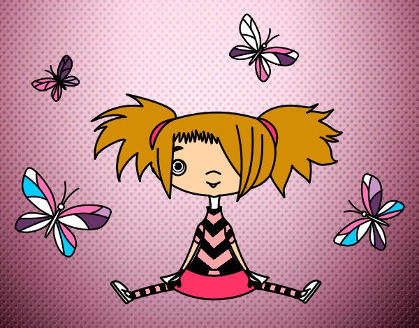 Niña con mariposas