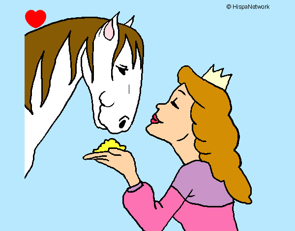 Dibujo Princesa y caballo pintado por FIOREE