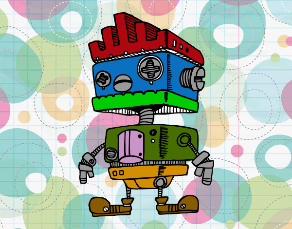 Dibujo Robot con cresta pintado por jngjsdjhsj