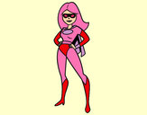 Dibujo Superheroina pintado por valentinaz