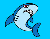 Dibujo Tiburón nadando pintado por lobo-turro