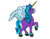 Dibujo Unicornio con alas pintado por adrianaam