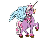Dibujo Unicornio con alas pintado por monshi