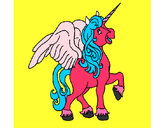 Dibujo Unicornio con alas pintado por sambi