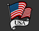 Dibujo Bandera de los Estados Unidos pintado por charito