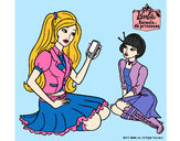 Dibujo Barbie con el teléfono móvil pintado por Mitka