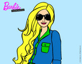 Dibujo Barbie con gafas de sol pintado por 1DVal