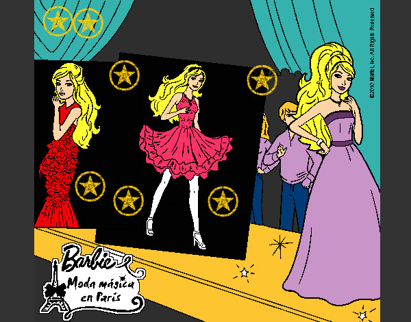 Dibujo Barbie, desfilando por la pasarela pintado por Caramelo89