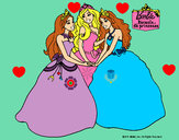 Dibujo Barbie y sus amigas princesas pintado por sarayvalen