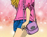Dibujo Chica con bolso pintado por Deelfi