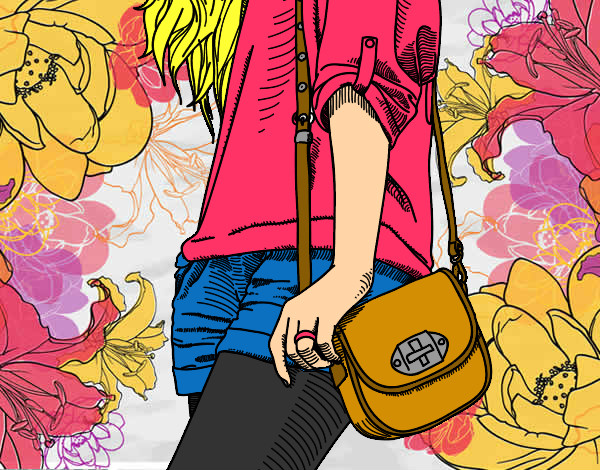 Dibujo Chica con bolso pintado por FIOREE
