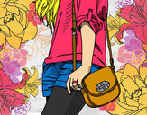 Dibujo Chica con bolso pintado por FIOREE