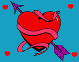 Dibujo Corazón con flecha pintado por PalomaAnai